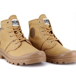Palladium Men's Tan Canvas Boots - original 1947 design updated